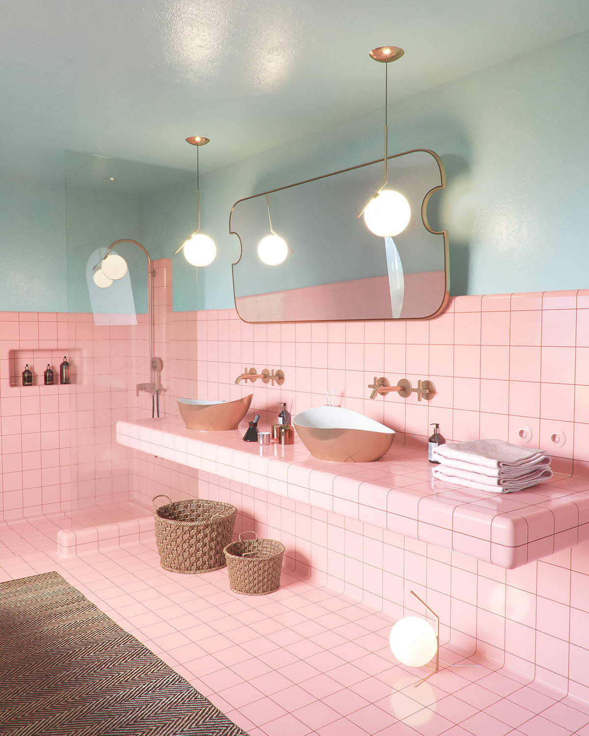 還不知道粉色的衛生間裝修出來有多好看？5款設計供你參考！